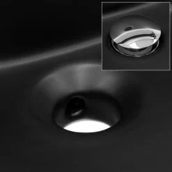 Waschbecken Oval mit Überlauf 77x50,5x22,5 cm Schwarz matt aus Keramik ML-Design