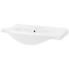 Waschbecken Oval mit Überlauf 86x51,5x21,5 cm Weiß aus Keramik LuxeBath