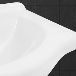 Waschbecken Oval mit Überlauf 86x51,5x21,5 cm Weiß aus Keramik LuxeBath