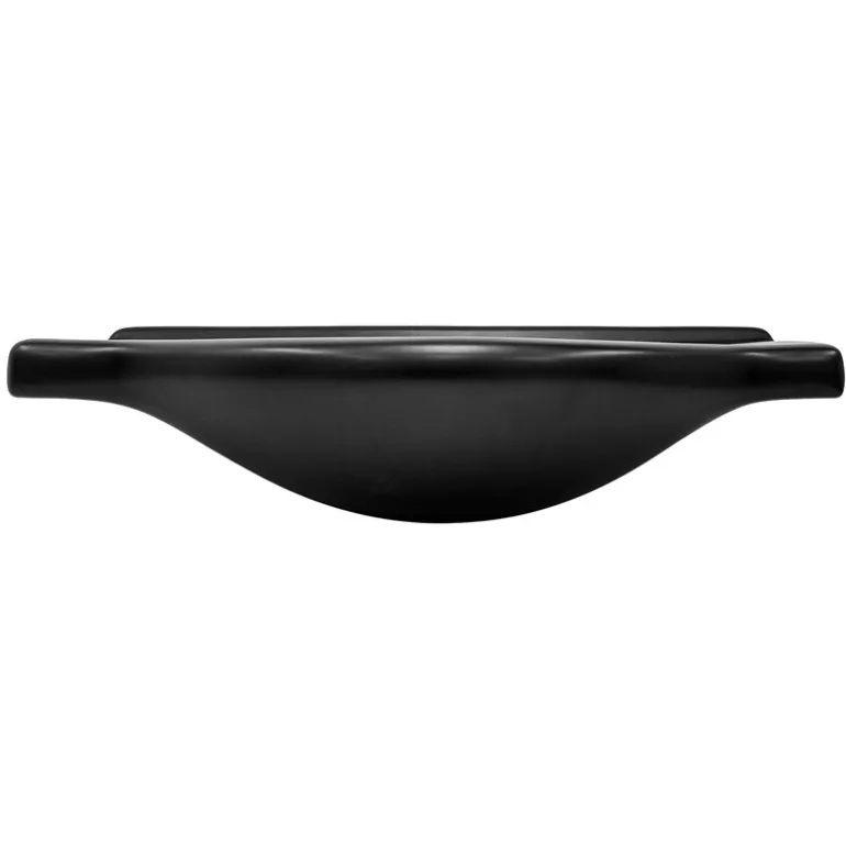Waschbecken Oval mit Überlauf 87x50,5x2,5 cm Schwarz matt aus Keramik ML-Design