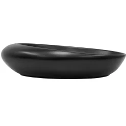 Waschbecken Oval ohne Überlauf 58,5x37,5x14,5 cm Schwarz aus Keramik ML-Design