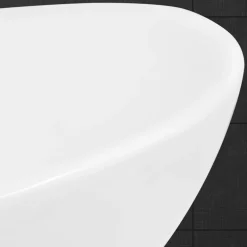 Waschbecken Oval ohne Überlauf 41x33x14,2 cm Weiß aus Keramik