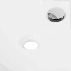 Waschbecken Oval ohne Überlauf 50,5x38,5x13,5 cm Weiß aus Keramik LuxeBath