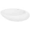 Waschbecken Oval ohne Überlauf 58,5x37,5x14,5 cm Weiß aus Keramik