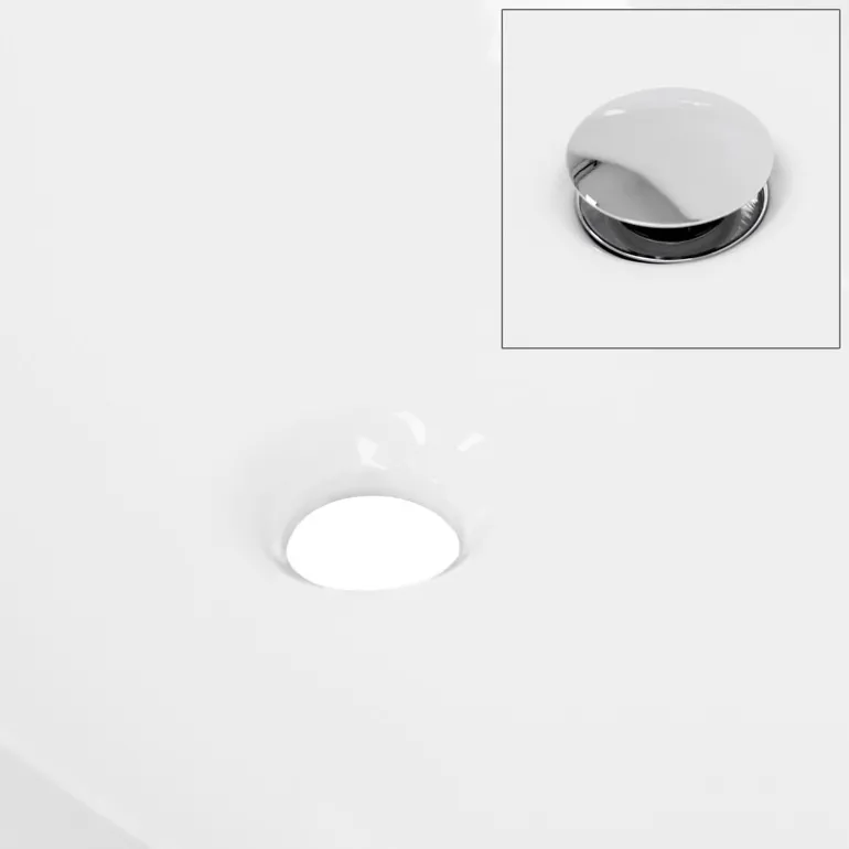 Waschbecken Oval ohne Überlauf 60x42x14,5 cm Weiß aus Keramik