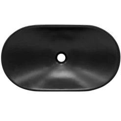Waschbecken Oval ohne Überlauf 63x36x15,5 cm Schwarz aus Keramik ML-Design