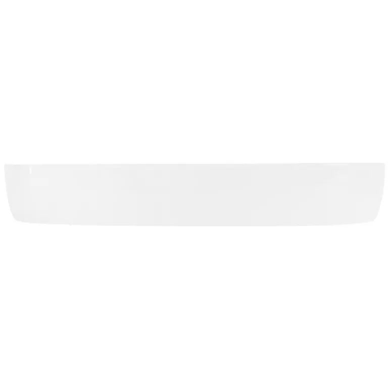 Waschbecken Oval ohne Überlauf 80x40x12 cm Weiß aus Keramik ML-Design