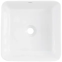Waschbecken Quadratisch ohne Überlauf 39x39x15 cm Weiß aus Keramik ML-Design