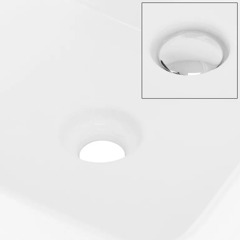 Waschbecken Quadratisch ohne Überlauf 39x39x15 cm Weiß aus Keramik ML-Design