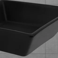 Waschbecken Quadratisch ohne Überlauf 41x41x12 cm Schwarz aus Keramik ML-Design