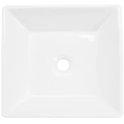 Waschbecken Quadratisch ohne Überlauf 41x41x12 cm Weiß aus Keramik ML-Design