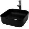Waschbecken Quadratisch ohne Überlauf 39,5x39,5x14 cm Schwarz aus Keramik ML-Design