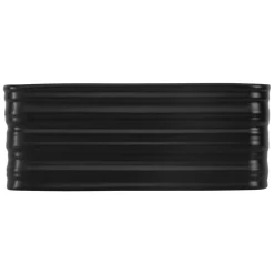 Waschbecken Quadratisch ohne Überlauf 39x39x15 cm Schwarz aus Keramik ML-Design