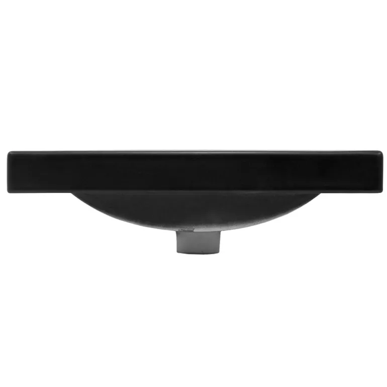 Waschbecken Rechteckig mit Überlauf 53,5x46x16,5 cm Schwarz matt aus Keramik ML-Design