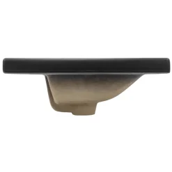 Waschbecken Rechteckig mit Überlauf 53,5x46x16,5 cm Schwarz matt aus Keramik ML-Design