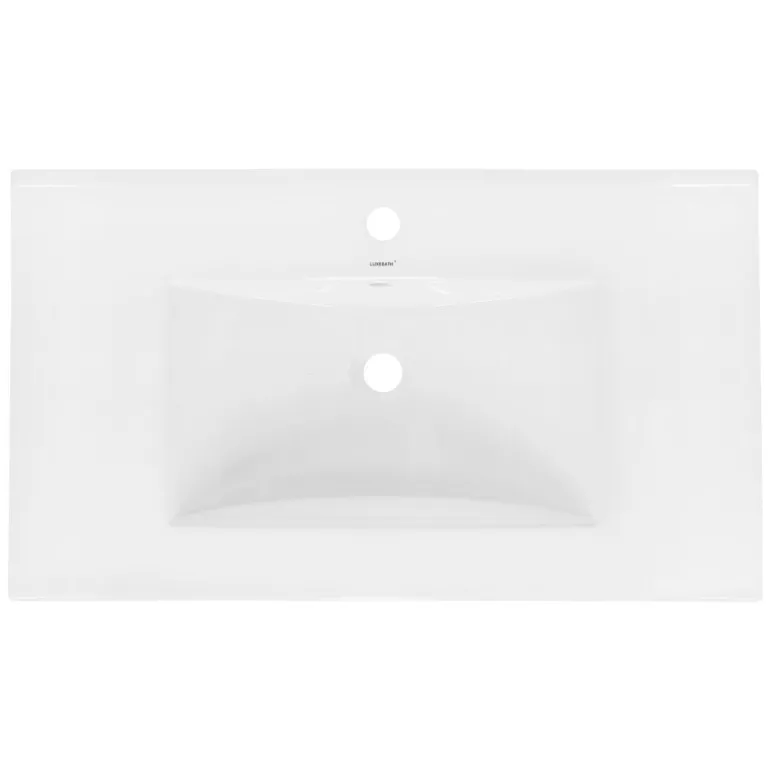 Waschbecken Rechteckig mit Überlauf 810x465x175 mm Weiß aus Keramik