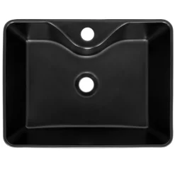 Waschbecken Rechteckig ohne Überlauf 49x36,5x14 mm Schwarz aus Keramik ML-Design