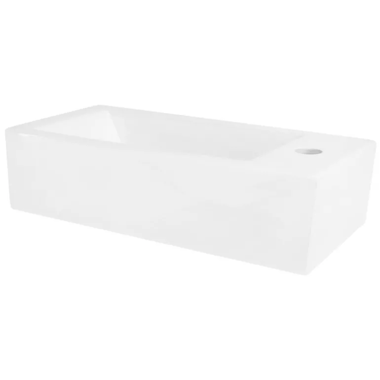 Waschbecken Rechts bündig 51x25x13 cm Weiß aus Keramik ML-Design