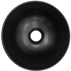 Waschbecken Rund ohne Überlauf Ø 28x15 cm Schwarz matt aus Keramik ML-Design