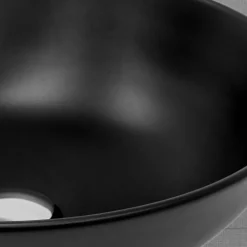 Waschbecken Rund ohne Überlauf Ø 32x13,5 cm Schwarz aus Keramik ML-Design