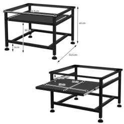 Waschmaschinen Untergestell Unterschrank  62,5x53,5x45 cm mit ausziehbarer Ablage in Schwarz ML-Design