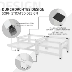 Waschmaschinen Untergestell Unterschrank 2er Set 61x53,5x37 cm mit ausziehbarer Ablage in Weiß ML-Design