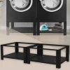 Waschmaschinen Untergestell Unterschrank 2er Set 63x54x32 cm mit Ablage in Schwarz ML-Design
