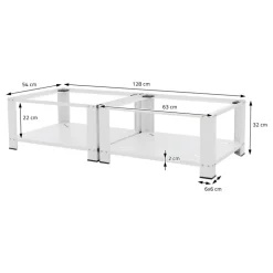 Waschmaschinen Untergestell Unterschrank 2er Set 63x54x32 cm mit Ablage in Weiß ML-Design