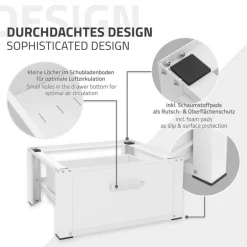 Waschmaschinen Untergestell Unterschrank 63x54x31 cm mit Schublade in Weiß ML-Design