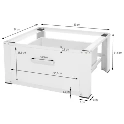 Waschmaschinen Untergestell Unterschrank 63x54x31 cm mit Schublade in Weiß ML-Design