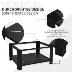 Waschmaschinen Untergestell Unterschrank 63x54x32 cm mit Ablage in Schwarz ML-Design