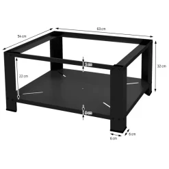 Waschmaschinen Untergestell Unterschrank 63x54x32 cm mit Ablage in Schwarz ML-Design
