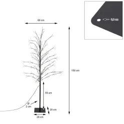 Weihnachtsdeko LED Baum mit 360 warmweißen LEDs IP44 150 cm