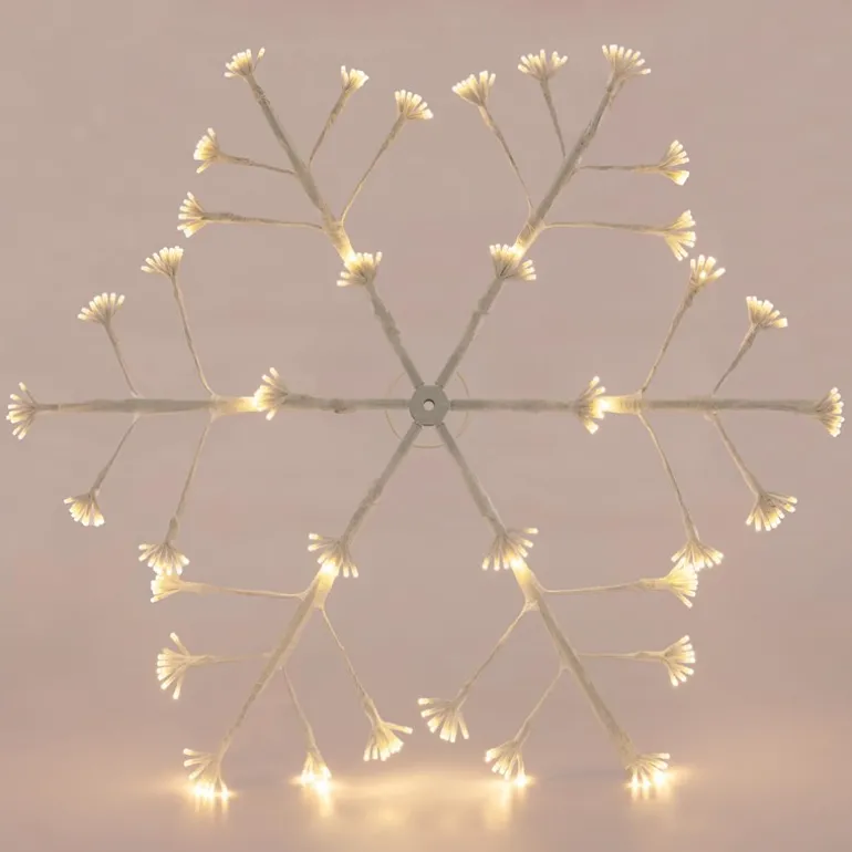 Weihnachtsdeko LED Schneeflocke mit 288 Warmweißen LEDs aus Metall