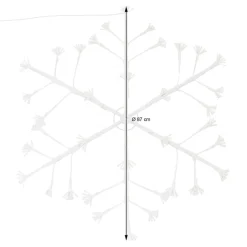 Weihnachtsdeko LED Schneeflocke mit 288 Warmweißen LEDs aus Metall
