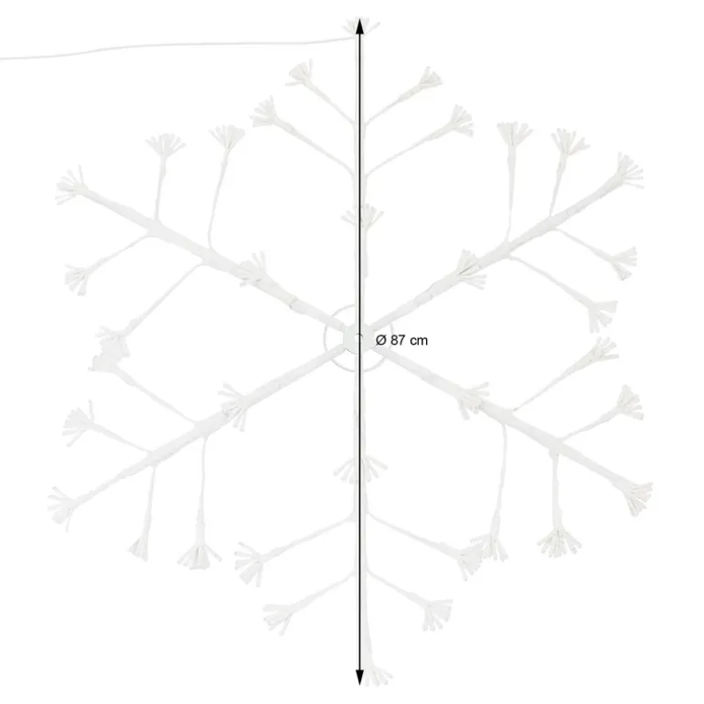 Weihnachtsdeko LED Schneeflocke mit 288 Warmweißen LEDs aus Metall