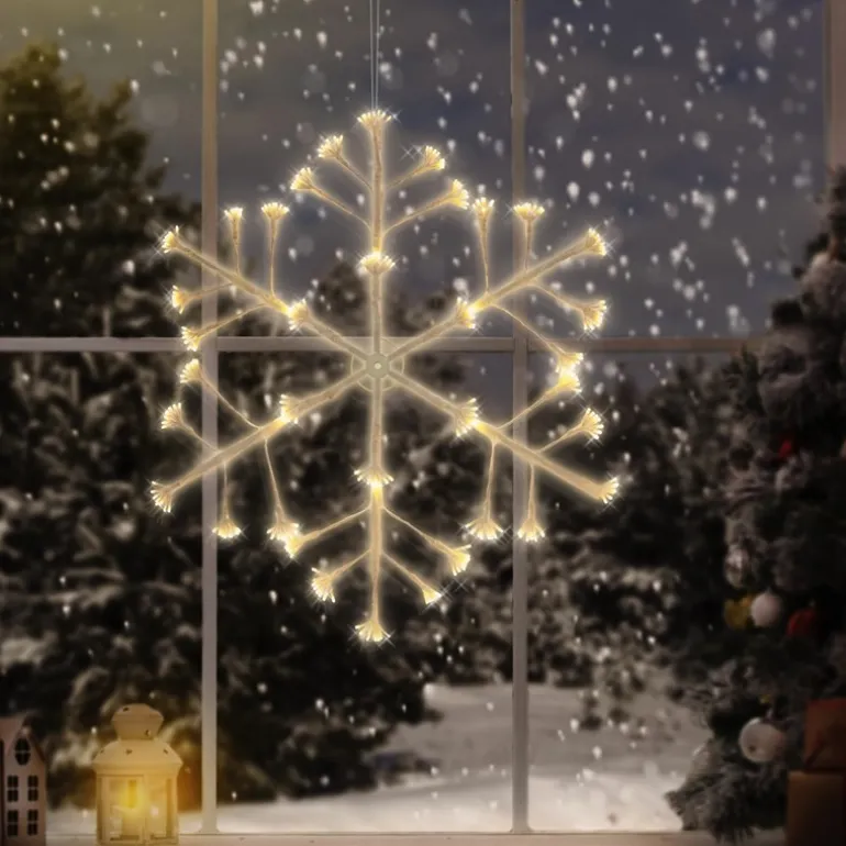 Weihnachtsdeko LED Schneeflocke mit 288 Warmweißen LEDs aus Metall