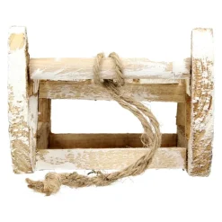 Weihnachtsdeko Schlitten mit 25 Warmweißen LEDs 31,5x14,5x10,5 cm Natur aus Holz