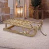 Weihnachtsdeko Schlitten 50,5x13,5x23,5 cm braun aus Holz mit LED