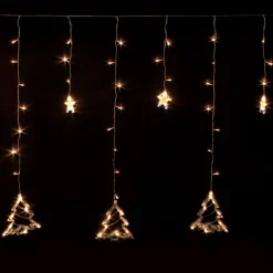 Weihnachtslichterkette LED Lichtervorhang 2,2 m mit 138 LEDs Warmweiß IP44