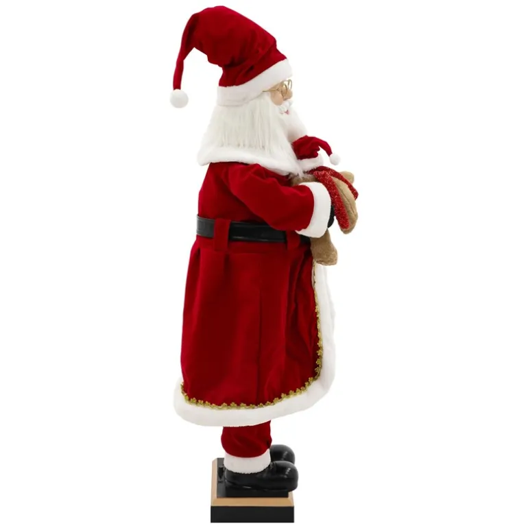 Weihnachtsmann 120 cm mit LED Licht Bewegung Sound Musik, Weihnachtsfigur für Innenbereich