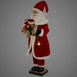 Weihnachtsmann 120 cm mit LED Licht Bewegung Sound Musik, Weihnachtsfigur für Innenbereich