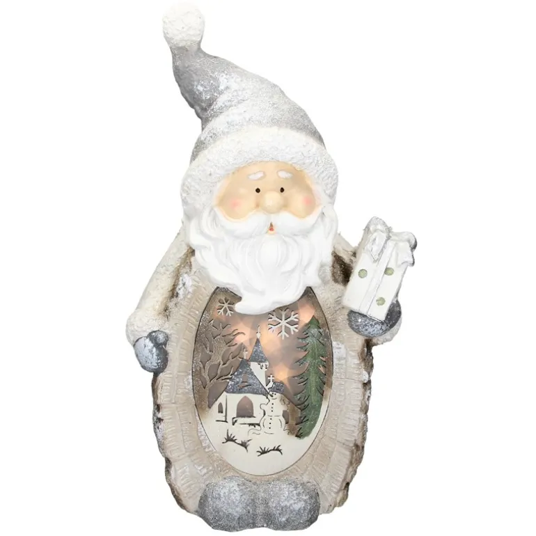 Weihnachtsmann mit LED Beleuchtung 52 cm aus Polyresin