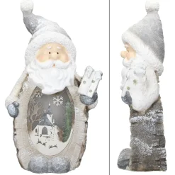Weihnachtsmann mit LED Beleuchtung 52 cm aus Polyresin