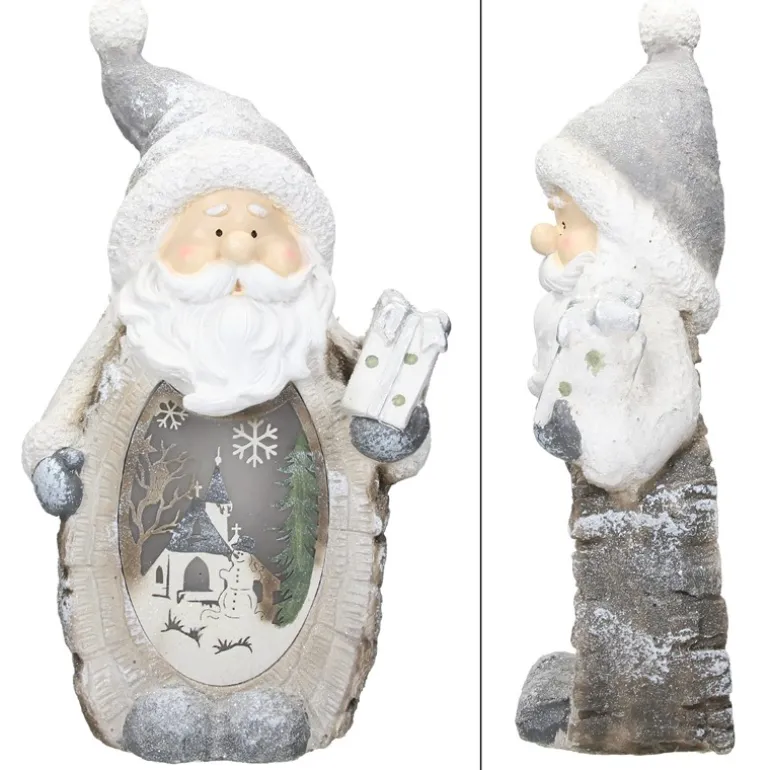 Weihnachtsmann mit LED Beleuchtung 52 cm aus Polyresin