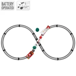 Weihnachtszug auf Gleis Set 22 Teile Batteriebetrieben mit Licht & Sound Eisenbahn unter dem Baum