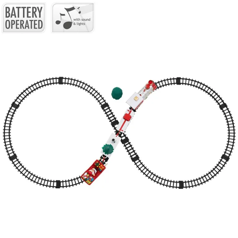 Weihnachtszug auf Gleis Set 22 Teile Batteriebetrieben mit Licht & Sound Eisenbahn unter dem Baum