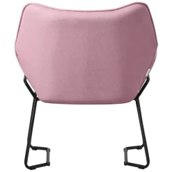 Wohnzimmersessel Loungesessel Rosa mit Rückenkissen bis 120 Kilogramm Polyesterbezug in Leinen Optik ML-Design