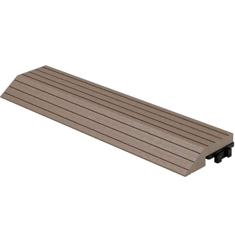WPC Abschlussleiste 30x2x7,5 cm für WPC Bodenfliese gerade Dunkelbraun ML-Design