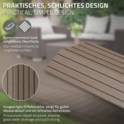 WPC Abschlussleiste 30x2x7,5 cm für WPC Bodenfliese gerade Dunkelbraun ML-Design
